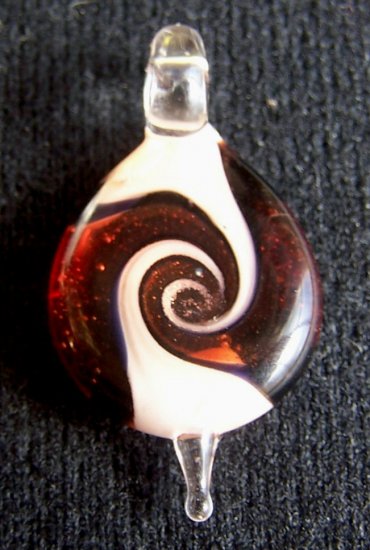 BORO HAND BLOWN ART GLASS PENDANT COIN STYLE BY JAMI