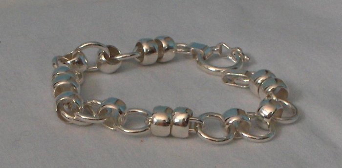Chain Linked Bracelet - Genuine .950 Sterling Silver and Handcrafted
