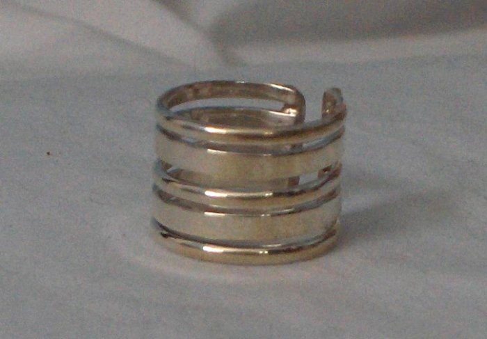 100% Guaranteed Genuine .950 Sterling Silver Adjustable Ring