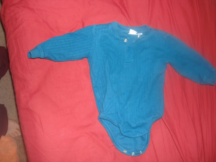 18M boy's Teal like green long sleeved onesie