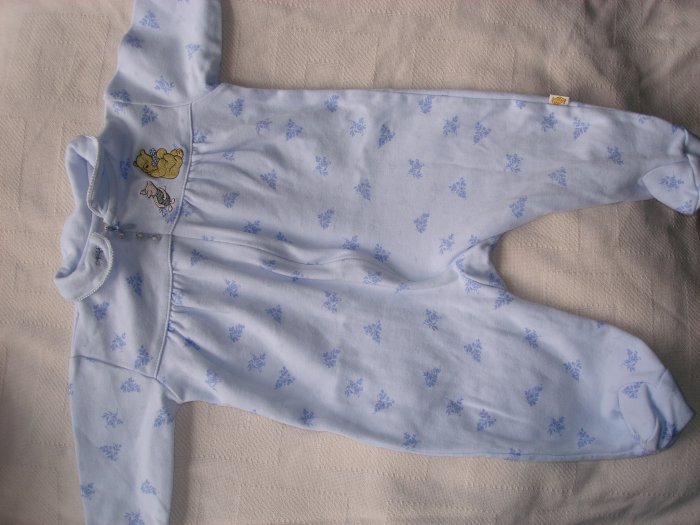 infant girls' blue classic pooh footed sleeper 3-6month