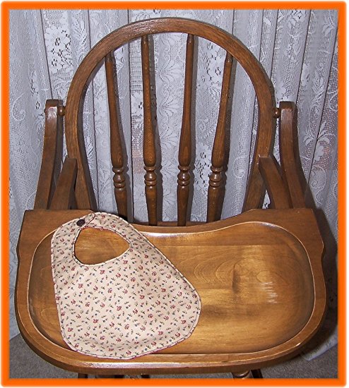 Baby Girl Bib Small Flowers on Light Brown