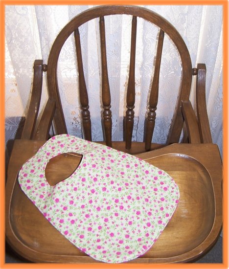 Toddler Girl Bib Small Pink Flowers