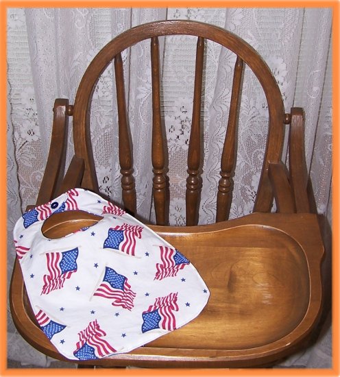 Toddler Bib American Flag on White Sale Price