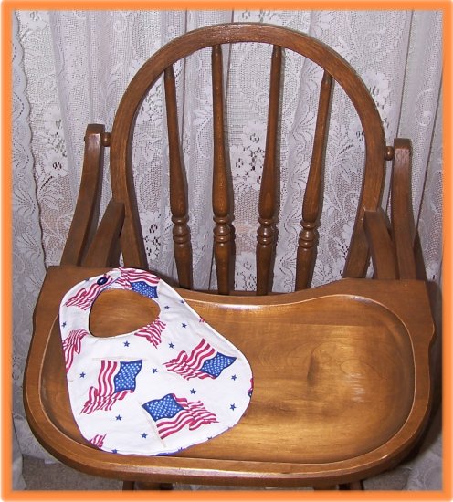 Baby Bib American Flags on White Sale Price