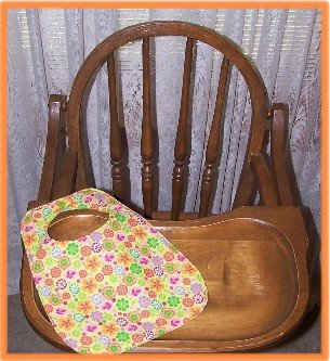 Toddler Girl Bib Colorful Flowers on Yellow Background