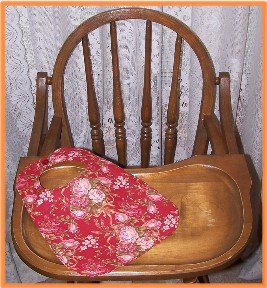Toddler Girl Bib Large Flowers on Red Background