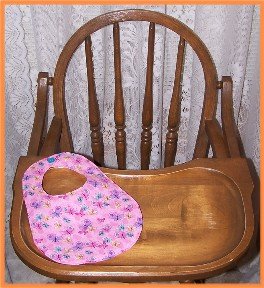 Baby Girl Bib Small Butterflies on Pink
