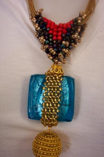 Peyote .Unique seed beads necklace .Handmade..