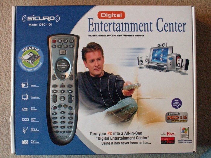 Sicuro DEC-100 TV Card --- Digital Entertainment Center with Wireless Remote & Media Center Software
