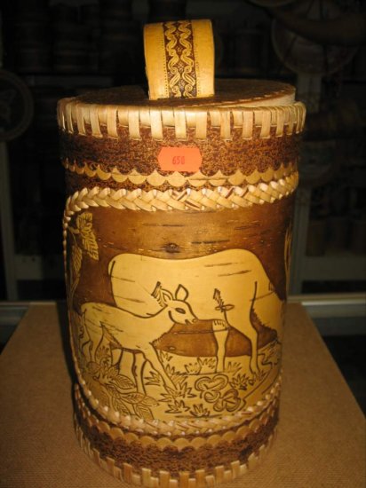 HANDMADE BIRCH BARK ITEMS FROM SIBERIA