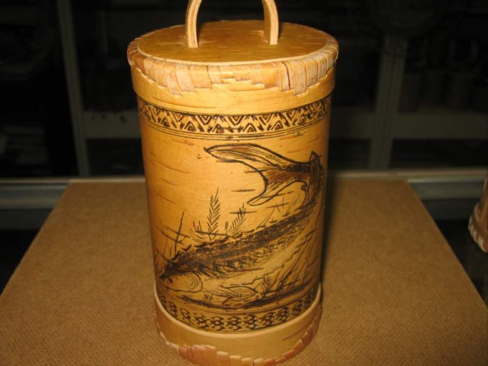HANDMADE BIRCH BARK ITEMS FROM SIBERIA