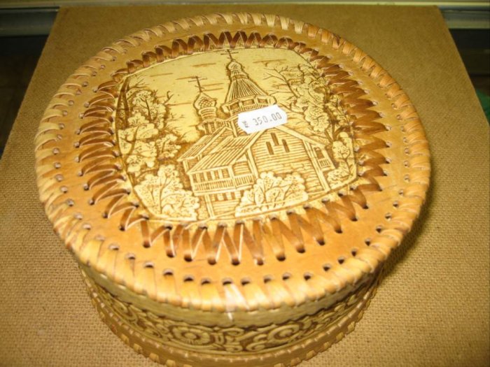 HANDMADE BIRCH BARK ITEMS FROM SIBERIA