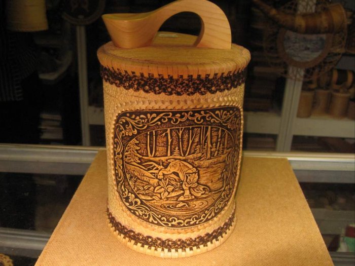 HANDMADE BIRCH BARK ITEMS FROM SIBERIA