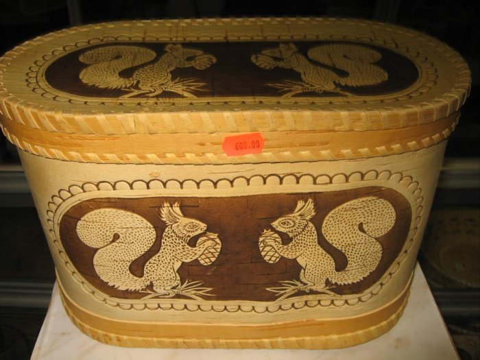 HANDMADE BIRCH BARK ITEMS FROM SIBERIA