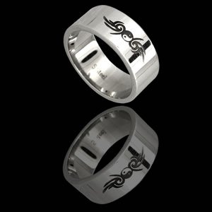 Ingraved Peace Sign with Tribal Markings (RSSL-6)