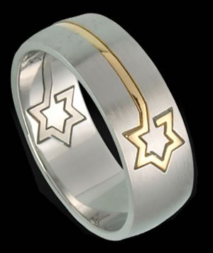 Puzzle Ring with Star of David Gold Plated (RSSG-335)