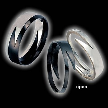 Two part Puzzle ring Black and Silver (RSCP-3)