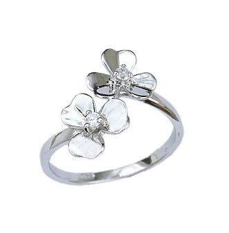 Simple Flower with CZ (231072)