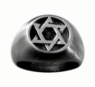 Pewter Ring with Star of David (PPR-141)