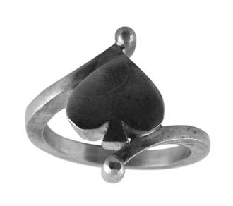 Pewter Ring with Spades Design (PRN-30)
