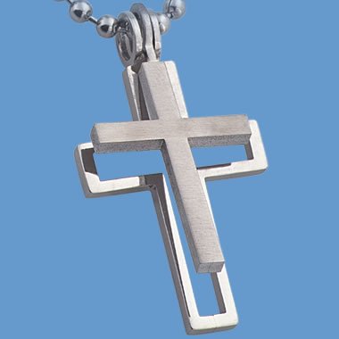 Stainless Steel Seperateing Cross Pendent (NSS-1-ss)