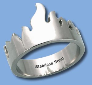 Stainless Steel Ring with Flame Design (RSSO-278)