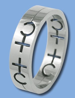 Stainless Steel Ring with Female Symbol (ZASGR-5)