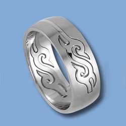 Stainless Steel S Tribal Puzzle Ring (RSSO-337)