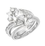 Sterling Silver 2 Set Engagment Ring With CZ (2395)