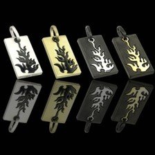 Stainless Steel Flame Tag Pendant (NSSO-180)