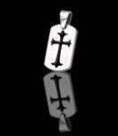 Stainless Steel Pendant - Carved Cross (NSS-5)