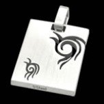 Stainless Steel Pendant W/Etched and Carved-out Tribal Design (PSSCL-19)