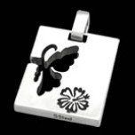 Stainless Steel Pendant W/Etched and Carved-out Tribal-Butterfly Design (PSSCL-10)