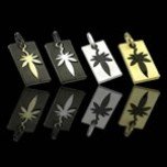 Stainless steel pendant - carved out pot leaf design (NSSO-178)