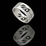 Stainless Steel Tribal Cut-Out Ring (RSSO-301)
