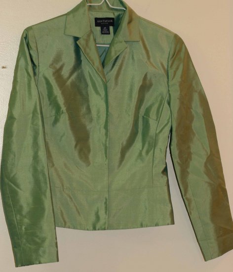 Silk Light Green Blazer From Ann Taylor