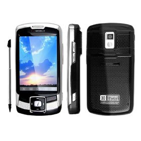 Black "Nautilus" 3 inch bluetooth Mobilephone Touch Screen TFT 1.3 Mega Camera Quad Band Cell Phone