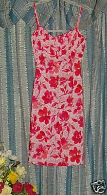 Vintage 70s Red Pink jonathan martin gathered bust sz 3
