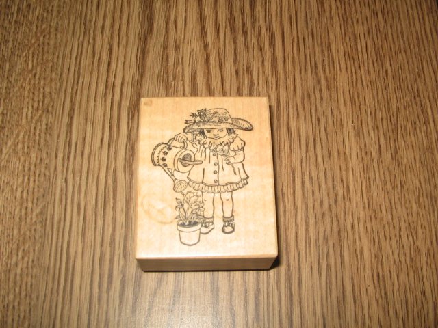 PSX Flower Girl Wood Mounted Rubber Stamp D-1029 Retired Collectible