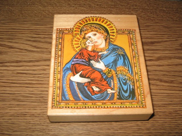 PSX Mary & Baby Jesus Wood Mounted Rubber Stamp CK-3529 Retired Collectible