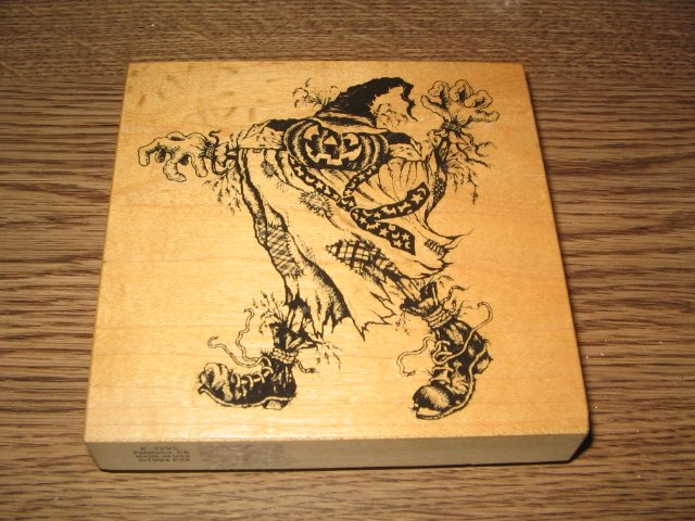 PSX Halloween Scarecrow Wood Mounted Rubber Stamp K-1295 Retired Collectible