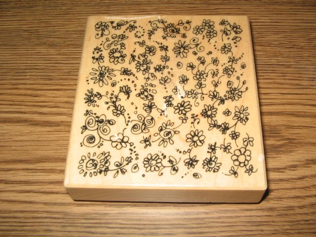 PSX Flower Background Wood Mounted Rubber Stamp K-3178 Retired Collectible