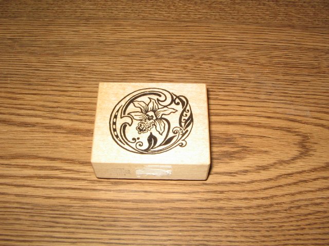 PSX Botanical Letter O Wood Mounted Rubber Stamp F-1114 Retired Collectible