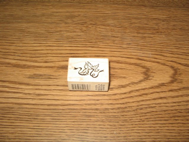 PSX Ribbon Doves Wood Mounted Rubber Stamp B-2576 Retired Collectible