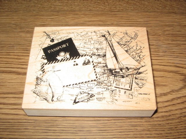PSX Tavel Montage Wood Mounted Rubber Stamp K-3116 Retired Collectible