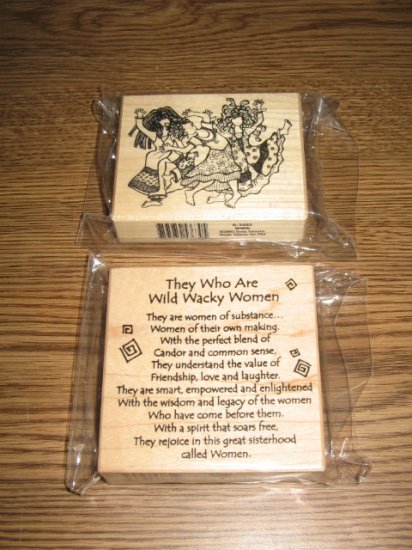 PSX Wild Wacky Women Wood Mounted Rubber Stamps Lot Of 2 By Suzy Toronto Retired Collectible
