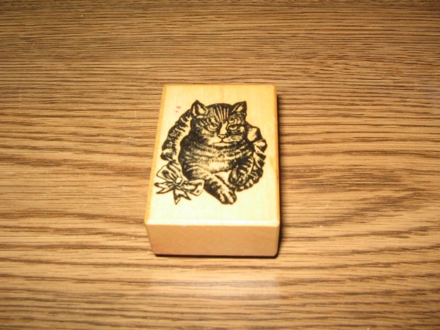 PSX Cat Wood Mounted Rubber Stamp ©1983 Retired Collectible