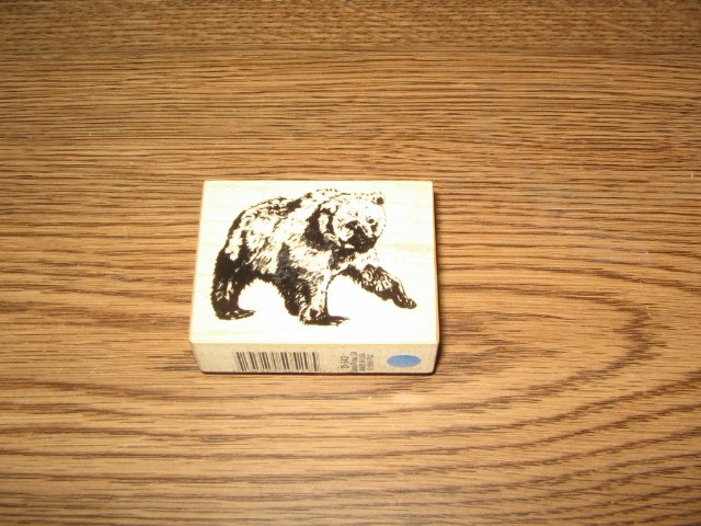 PSX Grizzly Bear Wood Mounted Rubber Stamp D-543 Retired Collectible