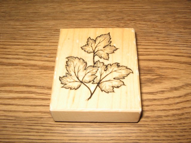 PSX Leaf Trio Wood Mounted Rubber Stamp G-3101 Retired Collectible